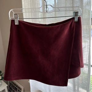 Crushed velvet skirt in the front and shorts in the back.